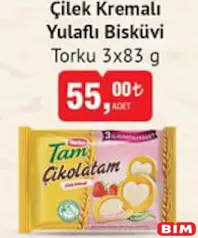 TORKU ÇİLEK KREMALI YULAFLI BİSKÜVİ 3X83 G